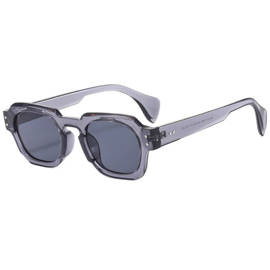 Retro Round Ocean Lens Shades for Women, Rivets Punk Sun Glasses for Men