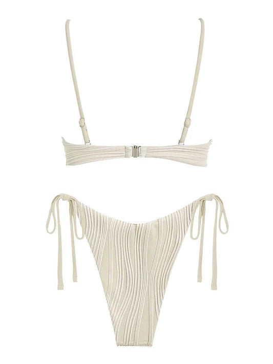 Women's Ribbed Tie Side Bikini Swimwear